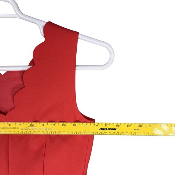 J Crew Womens 2 Coral Scallop Sleeveless Shift Dress Side Zip Timeless Career - Picture 10 of 14